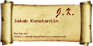 Jakab Konstantin névjegykártya